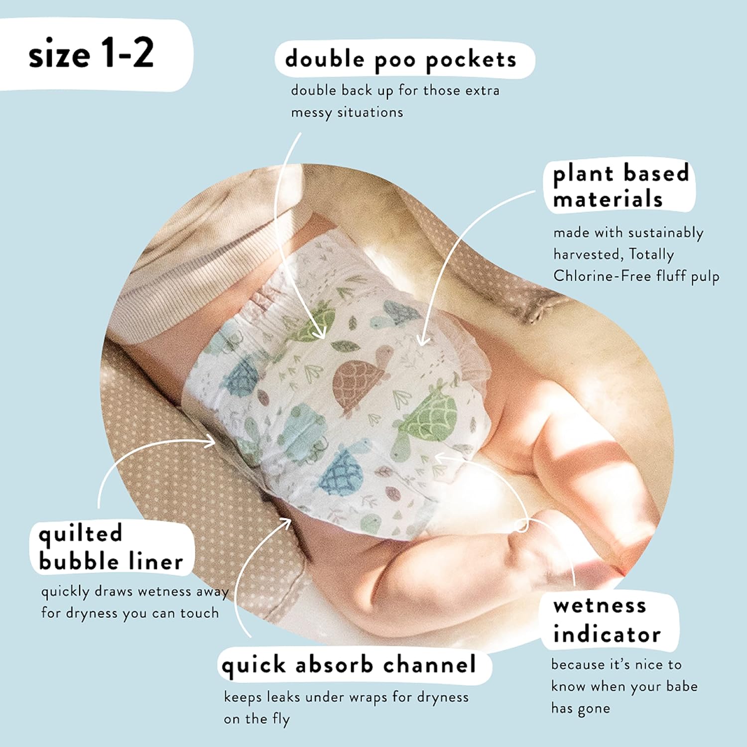 The Honest Company Clean Conscious Diapers | Plant-Based, Sustainable | Classic Stripes + Feeling Nauti | Super Club Box, Size 3 (16-28 lbs), 136 Count - Image 5